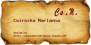 Csirszka Marianna névjegykártya