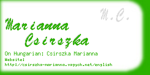 marianna csirszka business card